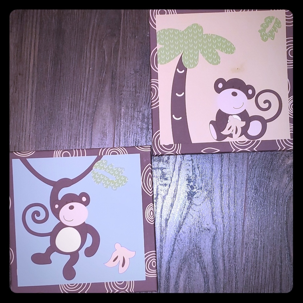 Monkey decor 2pc